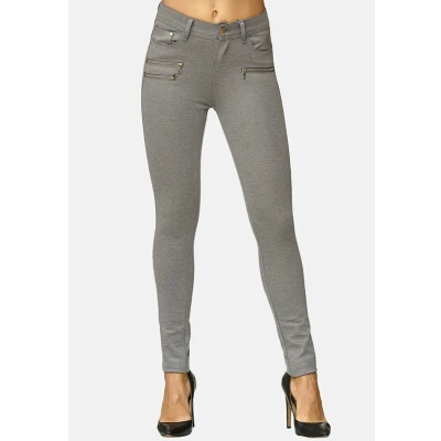 Imagen de Elara Pantalones Elásticos de Mujer Skinny Fit Jegging Chunkyrayan Gris H86 21 Grey 48 (4XL)