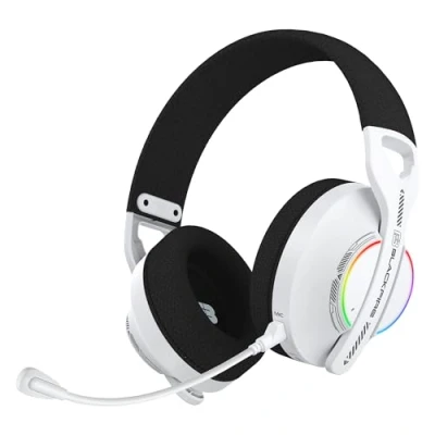 Imagen de Auriculares gaming Ardistel BLACKFIRE® BFX W100 PRO, 3 modos de conexión: Bluetooth, Wireless Dongle 2.4G y Cable, Micrófono, Blanco
