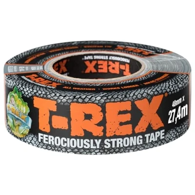 Imagen de T Rex 821 00 Cinta de blindaje extra fuerte textil impermeable para reparaciones en interiores y exteriores adhesiva versátil 48mm x 27,4mm