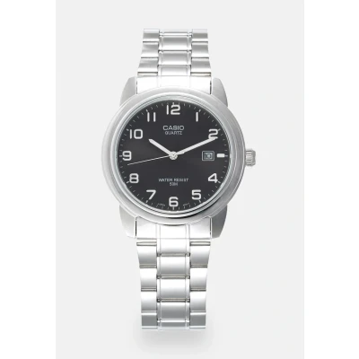 Imagen de Casio Collection MTP 1221A 1AVEG, Reloj Analógico con Pantalla de Neón, Plateado