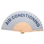 Imagen de Fisura Abanico original con mensaje “air conditioning. de madera moderno y gracioso. cuelga abanico. 42,5 x 23 cm.