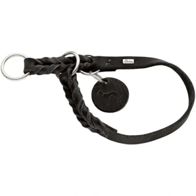 Imagen de HUNTER COLLAR de DOMA SOLID EDUCATION para perros, piel, suave, fácil agarrar, 35 40 (S M), negro