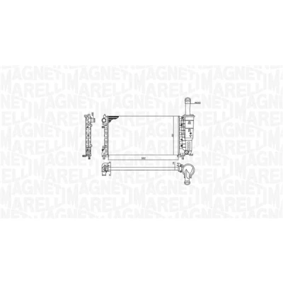 Imagen de MAGNETI MARELLI 350213194200 Radiador, refrigeración del motor 582 322 34 Aletas unidas mecánicamente FIAT: Punto II Hatchback