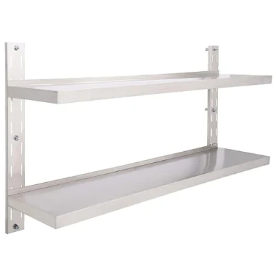 Imagen de vidaXL Estantería Pared Flotante 2 Niveles Acero Inoxidable Casa Hogar Decoración Diseño Estilo Mueble Mobiliario Estante Librería Bricolaje 150x30 cm