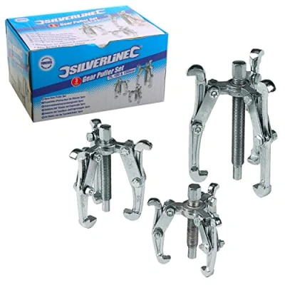 Imagen de Silverline Tools MS23 Extractores de poleas, 3 pzas (75, 100 y 150 mm)