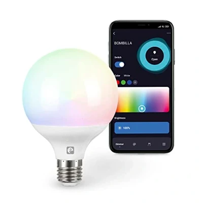 Imagen de Garza Smarthome Bombilla LED WiFi CCT + RGB 12w Globo E27 inteligente y programable, cambio de Intensidad Tonalidad Color, control por voz app, Alexa, iOS, Google, Android