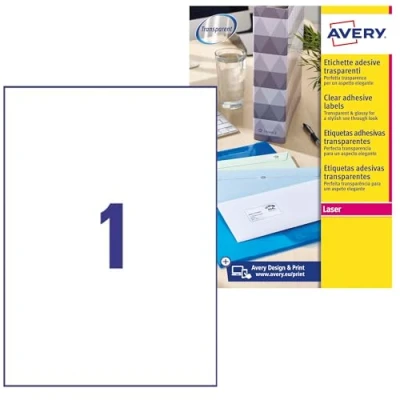 Imagen de Avery L7567 25 Etiquetas para direcciones (1 por hoja, 210 x 297 mm, unidades, impresoras láser)
