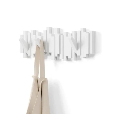 Imagen de Umbra Sticks Perchero de pared con 5 ganchos extraíbles, Blanco