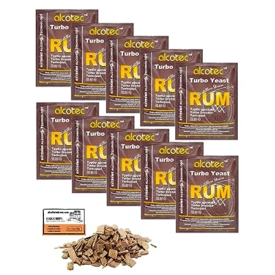 Imagen de 10 x Alcotec Rum 73g, levadura Para Fermentación, Turbo, Puré, de Vodka