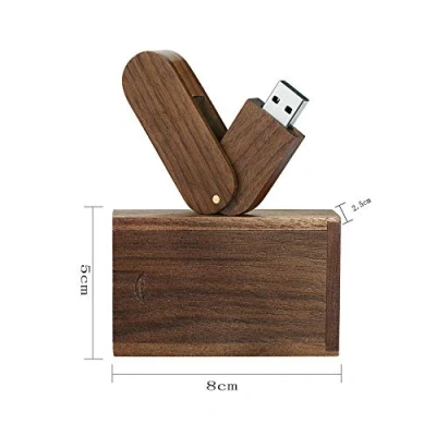 Imagen de Garrulax Memoria USB, Pendive USB 2.0, Premium Madera Maciza Rotación 8GB / 16GB 32GB Alta Velocidad Memorias Pen Drive con Caja de