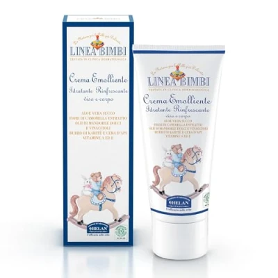 Imagen de Helan, Linea Bimbi Bio, Crema Hidratante Bebé y Niño Emoliente, Corporal Enriquecida con Áloe Vera Vitamina E para Pieles Delicadas Sensibles 100 ml