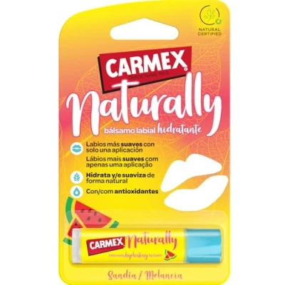 Imagen de Carmex Bálsamo Labial, Naturally Sandía, 4,25g. Hidrata, suaviza y calma de forma natural.