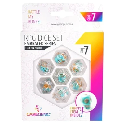 Imagen de Gamegenic Set de Dados para rol Green Skull (7pcs)