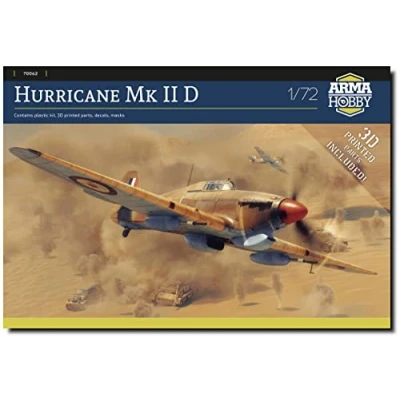 Imagen de Arma Hobby Kit de modelo montaje fabricado en plástico Hurricane Mk II D (70062) escala 1/72