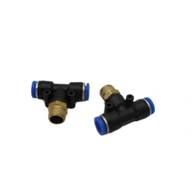 Imagen de Atornillado neumático múltiple TE 1/4&quot; 8 mm IQS pieza en T de aire comprimido (T, R mm)
