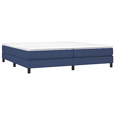 Imagen de vidaXL Estructura de Cama, Somier Matrimonio Listones, Base Cama Tapizada, Mueble para Dormitorio Hogar, Tela Gris Taupe Azul 200x200 cm