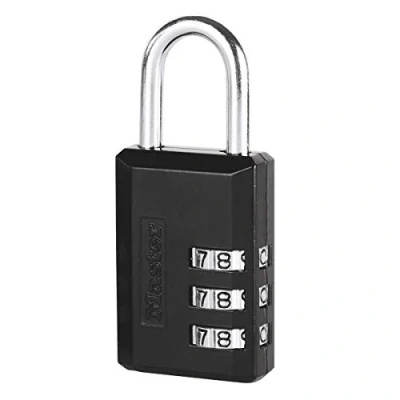Imagen de Master Lock 647EURD Candado con Combinación y Cuerpo de Zinc, Negro, 7,4 x 3 1,2 cm