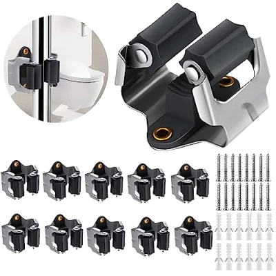 Imagen de 3 H Cuelga Escobas Pared 10 Piezas, Soporte Acero Inoxidable Colgador y Fregonas 0,7MM Espesor Antideslizante, 5KG Soporte, Tornillos Incluidos para Cocina,Baño,Garaje,Jardín