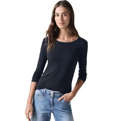 Imagen de Cecil B322077 Camiseta con Cuello Redondo, Universal Blue, M Mujeres