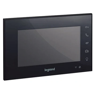 Imagen de Monitor de vídeo conectado 369435, pantalla Wifi 7 pulgadas a color, acabado negro. Para videoporteros dos hilos Legrand