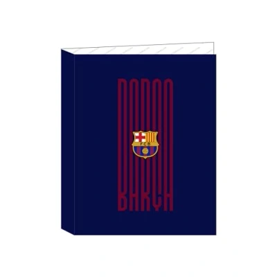 Imagen de F.C. BARCELONA Carpeta con Folios 4 Anillas, Ideal para Niños de Diferentes Edades, Cómoda y Versátil, Calidad Resistencia, 26.5x33 cm, Color Azul marino/granate