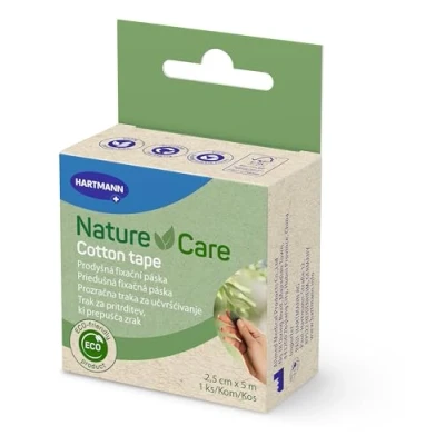 Imagen de Hartmann Nature Care Esparadrapo de Algodón, Autoadhesivo, Fija Apósitos y Gasas, Transpirable, Eco Friendly, Envase Libre Plástico, 2.5 cm x 5 m, 1 unidad