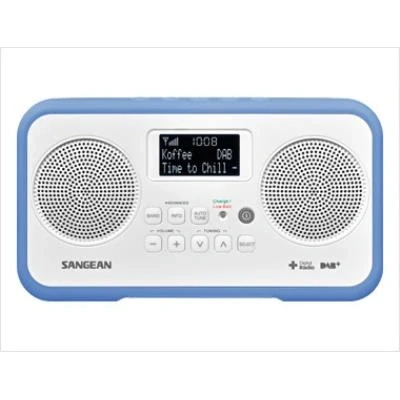 Imagen de Sangean DPR 77 Radio portátil, Color Blanco y Azul