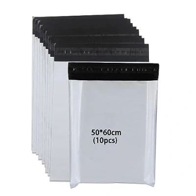 Imagen de newlng 10Piezas plástico bolsas 500x600mm para envíos opacas y autoadhesivas resistentes al desgarro sobres envios envases logísticos textiles de ropa blancos