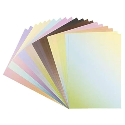 Imagen de Ideen mit Herz Papel decorativo con degradado de color, cartón colorido, DIN A4, 250 g/m², intenso o pastel (10 degradados diferentes, autoadhesivo, 20 hojas)