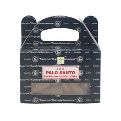 Imagen de Caja de 24 conos Incienso Backflow Palo Santo indio natural Satya Sai Baba
