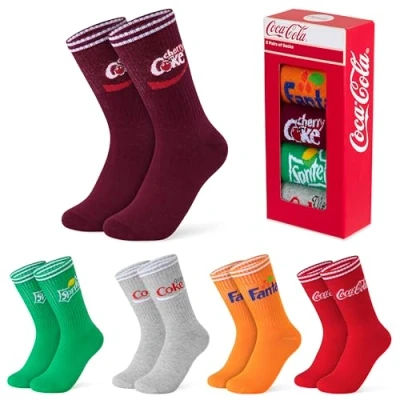 Imagen de Coca Cola Calcetines Mujer Set 5 Pares, Talla 36 40 y 41 45 Divertidos, Regalos Adultos Navidad (Multicolor, 40)