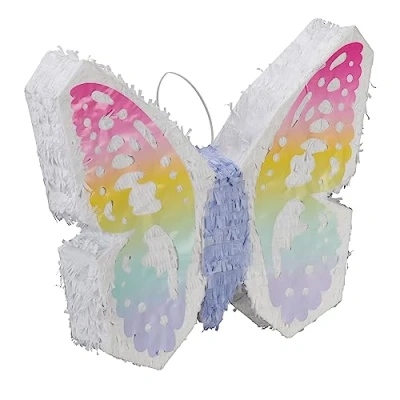 Imagen de Relaxdays Piñata Mariposa, Juego Fiesta Cumpleaños, para Colgar, Rellenable, Niñas, 48 x 58 10cm, Multicolor, Papel, 10 cm