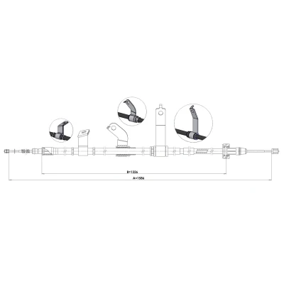 Imagen de METZGER 1.KI014 Cable de Freno Mano Atrás izquierda 1586/1326 Tambor