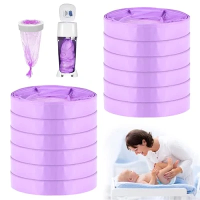 Imagen de Vankarr Recambios Contenedor de Pañales 12 Piezas Papeleras Bebe Compatible con Todos los Cubos (Púrpura)