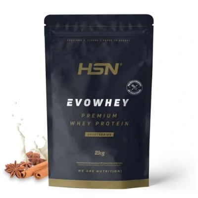 Imagen de HSN Evowhey Protein Sin Edulcorantes Canela 2Kg = 67 Tomas por Envase Concentrado de Proteína Suero 100% Whey Concentrate No GMO, Vegetariano, Gluten ni Soja
