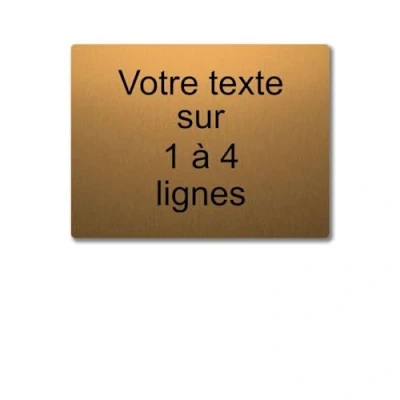 Imagen de Placa grabada personalizada de 1 a 4 líneas, 20 x 15 cm, autoadhesiva oro cepillado