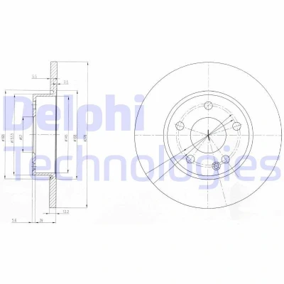 Imagen de DELPHI BG3840 Disco de freno 276 12 5 macizo aceitado sin procesar cojinete rueda, anillo sensor ABS MERCEDES BENZ: Clase B, A