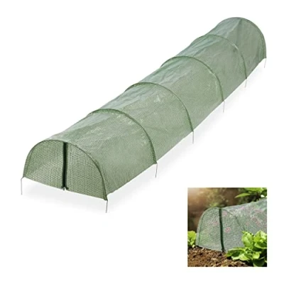 Imagen de Relaxdays Plan Invernadero Túnel con Cremallera, Protección para Huertos, 3,9 m de Largo, contra Parásitos y Pájaros, Verde, Acero, 42,5 x 59 290 cm