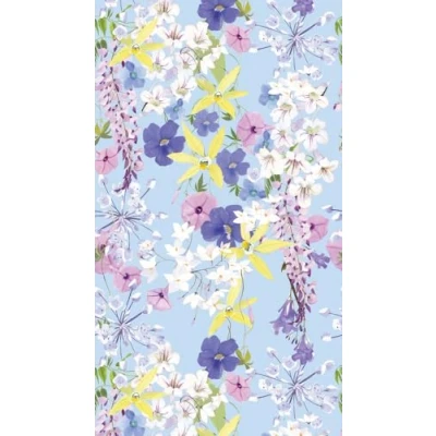 Imagen de Livingwalls Papel pintado no tejido con flores en lila, amarillo y azul, para varias habitaciones, XXL, 2,80 x 1,59 m