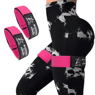 Imagen de LARA STAR BFR bandas de oclusión para mujer, restricción flujo sanguíneo piernas, construcción glúteos y cadera, entrenamientos, las mejores resistencia tela