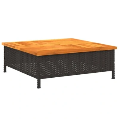 Imagen de vidaXL Cubierta para Base Sombrilla, Funda de Pie Soporte Parasol, Mesa Auxiliar Centro, Mueble Jardín Patio, Ratán PE Acacia Negro