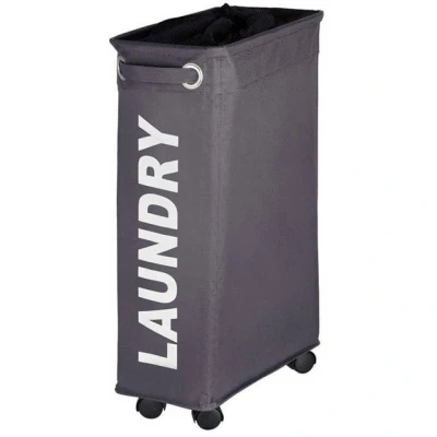 Imagen de WENKO Pongotodo Corno Gris saco para la ropa sucia Capacidad: 43 l, Poliéster, 18.5 x 60 40 cm, oscuro