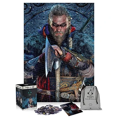 Imagen de Assassin&#039;s Creed Valhalla Eivor Rompecabezas de 1000 piezas, incluye póster y bolsa, 68 x 48 pulgadas, para adultos niños a partir 14 años, perfecto regalo Navidad cumpleaños, obra
