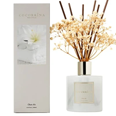 Imagen de Cocorrína 200ml Difusor de Varillas con Flores secas/Clear Air/Ambientadores Hogar, Ambientador Varillas/difusor Aromas/para Decoración Baños y Estanterías