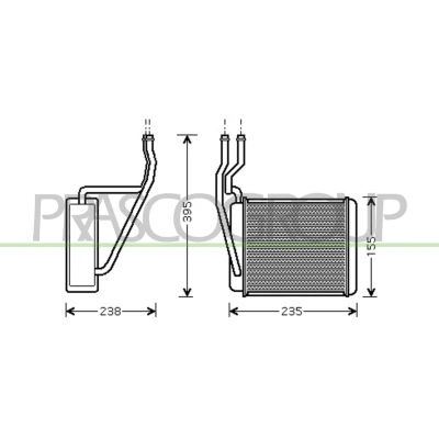 Imagen de PRASCO FD340H001 Radiador de Calefaccion con tubo FORD: FIESTA 5