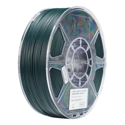 Imagen de eSUN Filamento ABS 1.75mm, CF Relleno de Fibra Carbono, Carrete 1KG (2.2 LBS) Materiales Impresión 3D para Impresoras FDM,Verde Oscuro