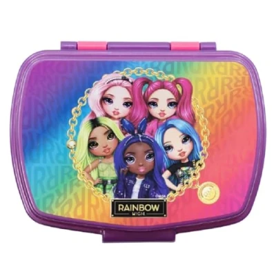 Imagen de 4564 fiambrera Sandwichera rectangular multicolor rainbow; producto reutilizable; libre de BPA; dimensiones interiores 16,5x11,5x5,5 cm