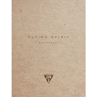 Imagen de Clairefontaine 930023C Cuaderno cosido Flying Spirit (50 hojas, papel bosquejo, A6, 10,5 x 14,8 cm, 90 g), color marrón y