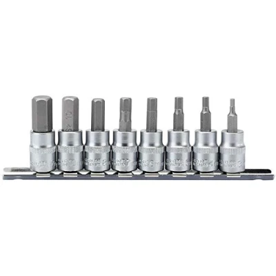 Imagen de Draper d hex/8/55 3/8 &quot;SQ. DR. Hexagonal Socket Bit Set (8 piezas), color azul
