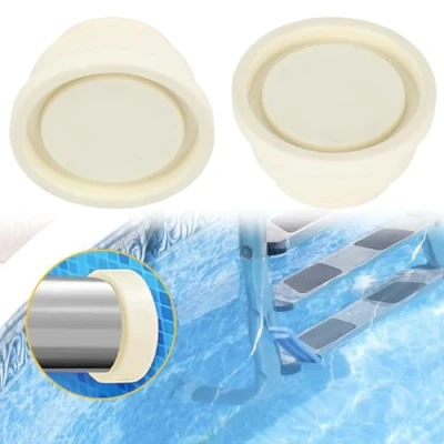 Imagen de 2 Piezas Rubber Buffer Escalera de Piscina Parachoques Goma Protección Jefe tapón Accesorios Buffers para escaleras Piscina, 2.4x1.5x1.3in